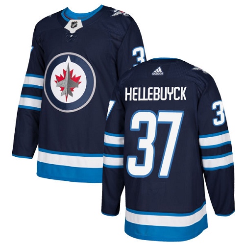 Adidas Winnipeg Jets #37 Connor Hellebuyck Navy Blue Home Authentic Stitched Youth NHL Jersey->youth nhl jersey->Youth Jersey